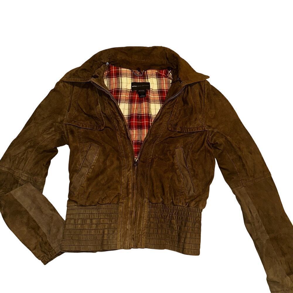 Mango casual sportswear leather jacket sz xs